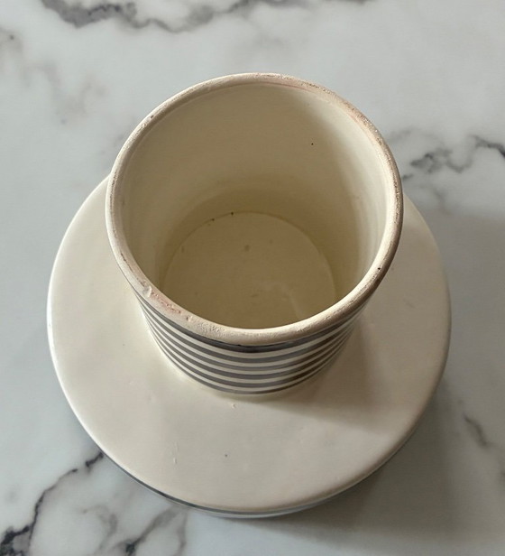 Image 1 of Marokkaanse gestreepte keramische schaal of vaas (XL)