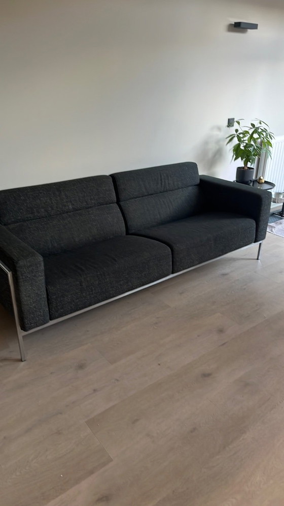 Harvink 2-seater sofa, grey textile and metal, 2 seaters, Modern (photo 2 of 5)