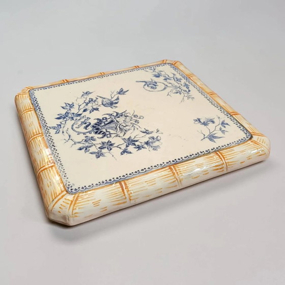 Trivet in Creil and Montereau faience, Japonese-style decoration., Table accessories, Porcelain (photo 3 of 7)
