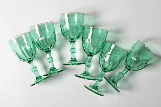 Set di 6 Bicchieri da Vino Verdi Vintage / Calici / Crisal / Portogallo / Anni 2000 – Crisal Glass (photo 11 of 13)