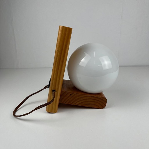 MCM Wandleuchter aus Holz und Glas