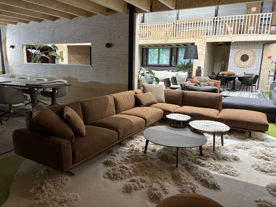 Image 1 of Canapé d'angle Flexform Softdream en tissu Terracotta Astro