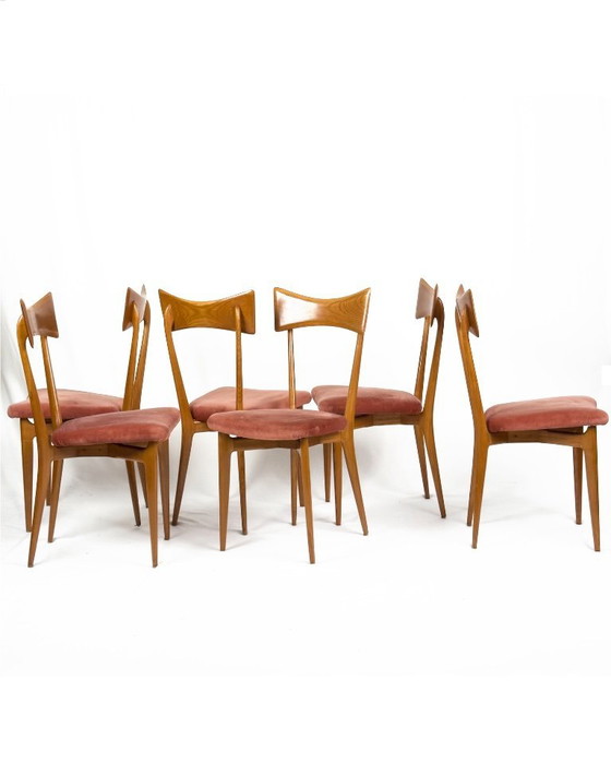 Image 1 of Ensemble de 6 chaises de salle à manger vintage d'Ico Parisi pour Ariberto Colombo, Cantù