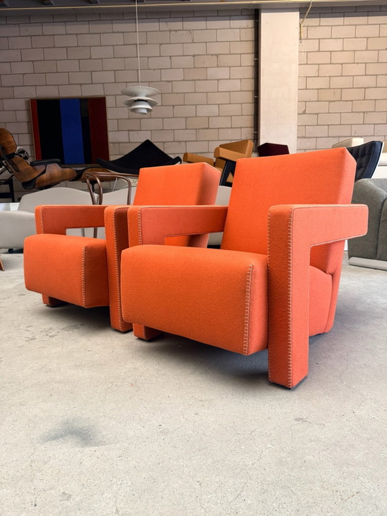 Fauteuil Cassina Utrecht, Gerrit Rietveld (stock: 2), Textile, Bois, Orange (photo 3 sur 15)