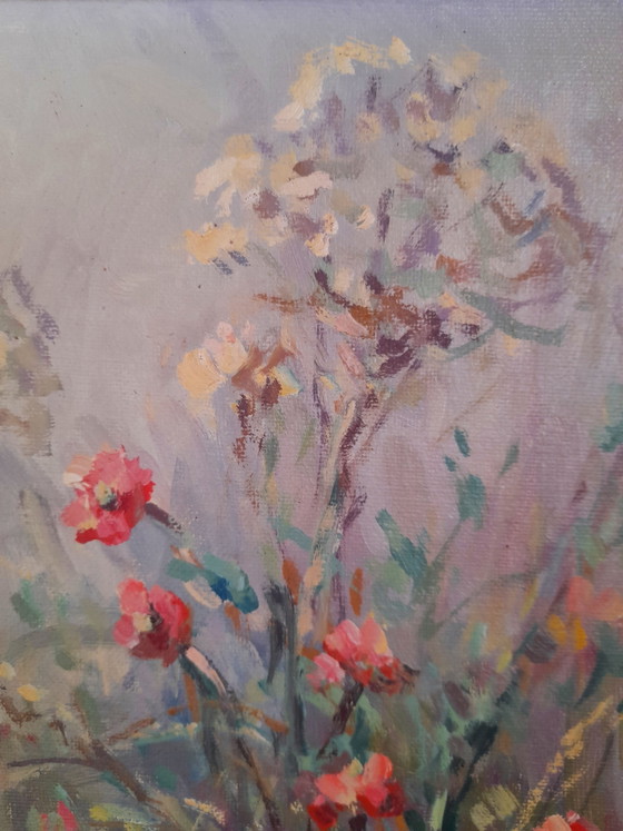 Image 1 of Pair of Danish floral paintings signed Allan Karms