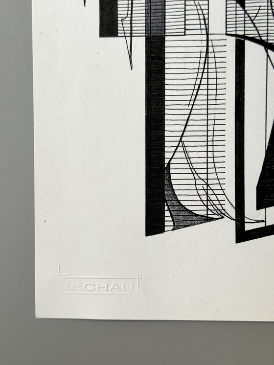 Image 1 of Eugène Eechaut (1928-2019) - 4 works, ink on paper 1982-1984