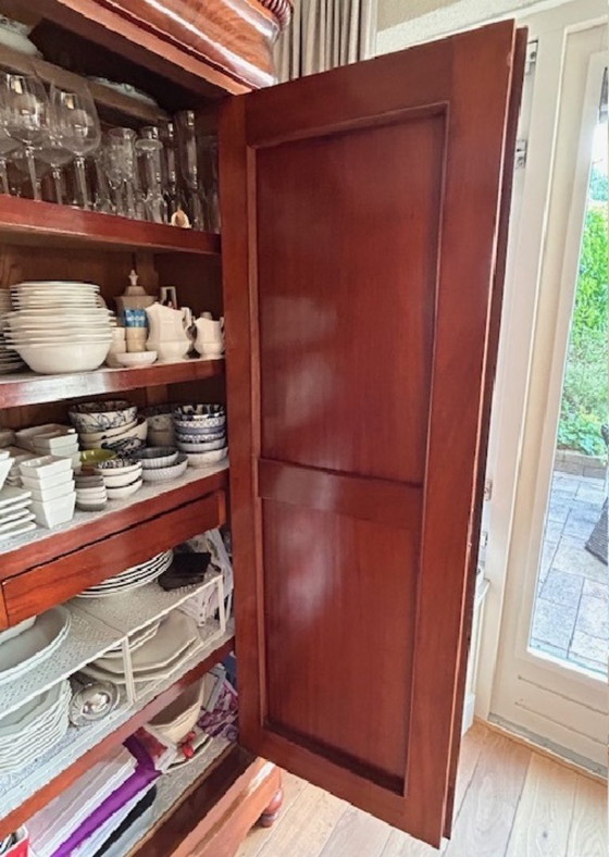 Image 1 of Antique mahogany Biedermeier maid's cupboard