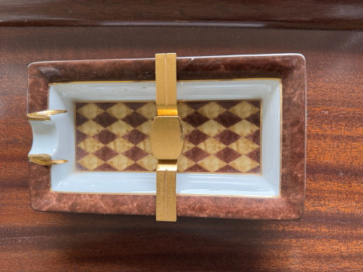 S.T. Dupont Paris Vintage Zigarren-Aschenbecher – Limoges Porzellan