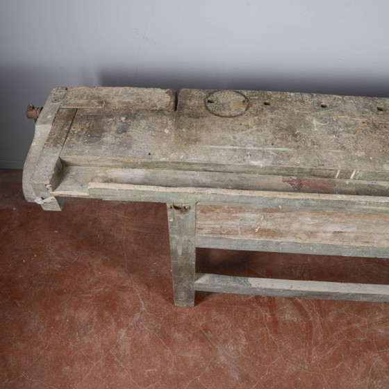 Industrial workbench with double vise, 20th Century Italian – Desk, Rustic (photo 4 of 16)