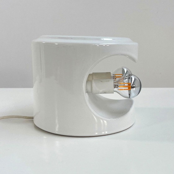 Image 1 of White Stacking Ceramic Table Lamp from Perdomello 70 Italy, 1970s