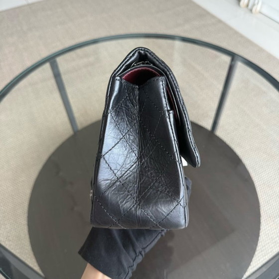 Image 1 of Chanel 2.55 Reissue 226 - Quilted Aged Calfskin Black Ruthenium Silver Hardware