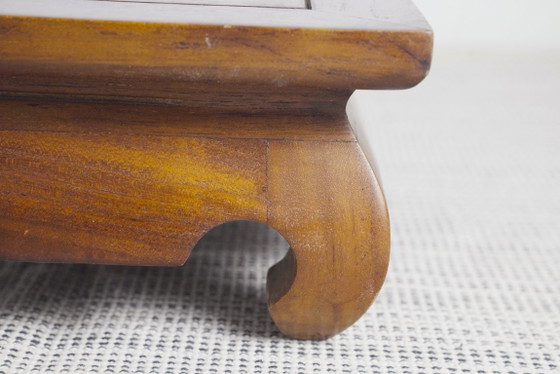 Image 1 of Indonesische hardhouten lage tafel in opiumstijl, Aziatische altaartafel, vintage houten plantenstandaard, Japandi bijzettafel
