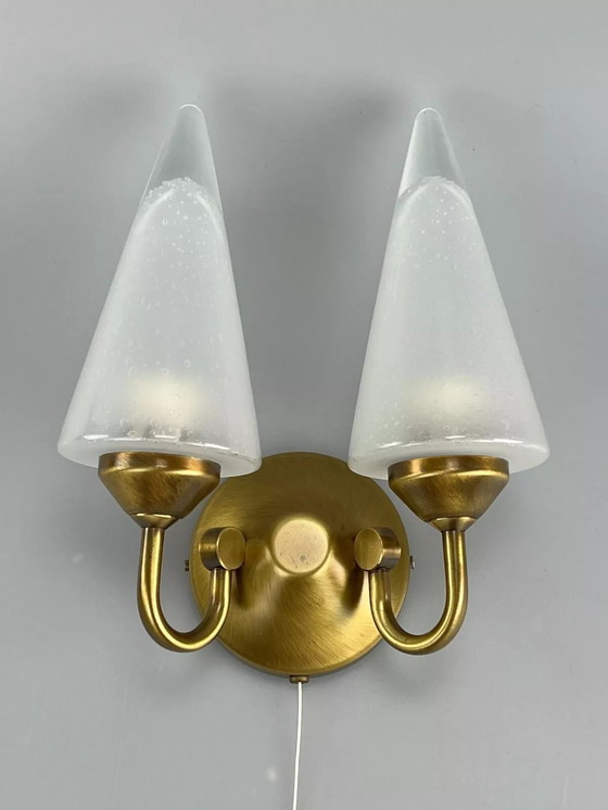 Image 1 of 60's 70's Lampe Lampe murale Wall Sconce Honsel Glas Space Age Design