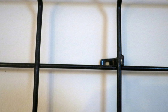 Image 1 of String Metal Wall Mount Coat, Hat and Umbrella Rack with Multicoloured Hooks, 1960s