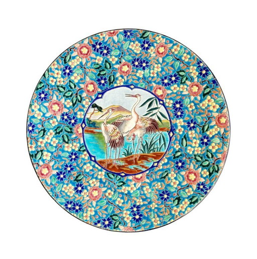 Grand assiette murale Emaux de Longwy