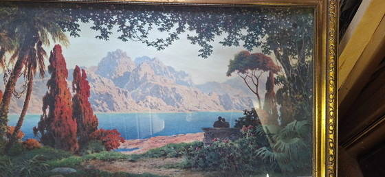 Vintage ingelijste print van een olieverfschilderij – Giclée Prints, Glass, Paper (photo 5 of 5)