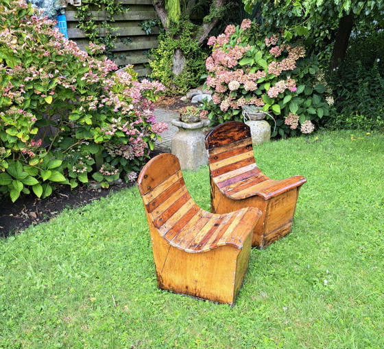 2 x Garden Chairs – Wood (photo 4 of 5)