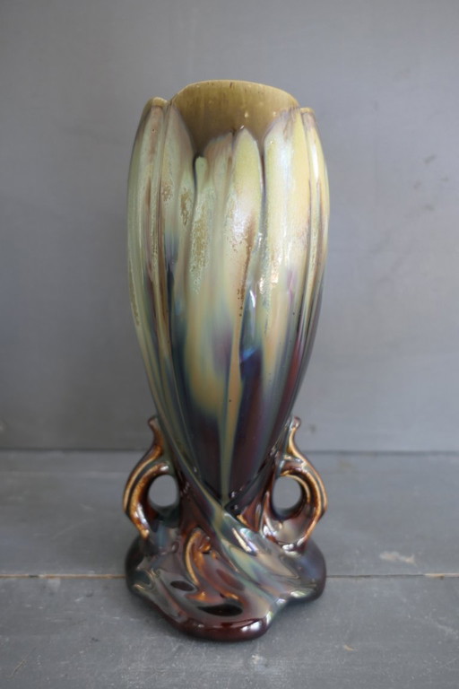 Art Deco vase Faiencerie de Thulin numbered 1943