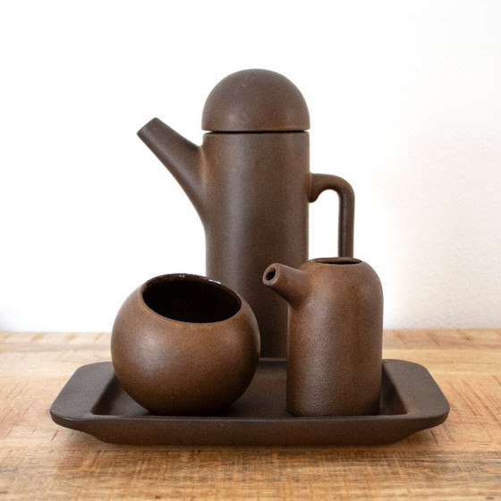 Image 1 of Servizio da caffè vintage in ceramica di Theo Potmeer, design modernista olandese.