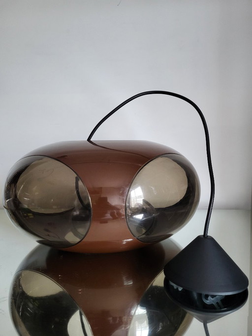 Lampada a sospensione Space Age, Bug Eye, Massive, marrone, Belgio, anni '70