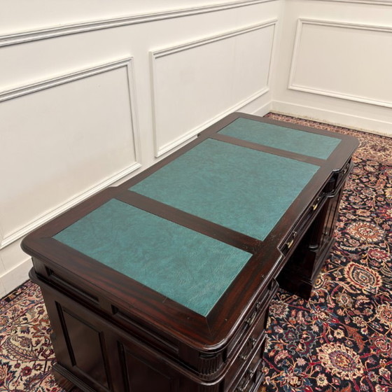 Classic English Desk Green Leather – Wood (photo 16 of 19)
