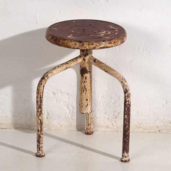 Vintage ronde kruk (ca. 1950) #3 – Krukjes, Iron, Industrieel (photo 7 of 36)