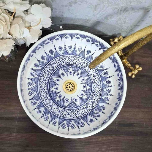 Lavabo marroquí azul - Lavabo hecho a mano