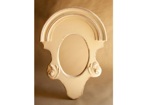 Handmade wall or table mirror. Medallion-style porthole window mirror (oval).