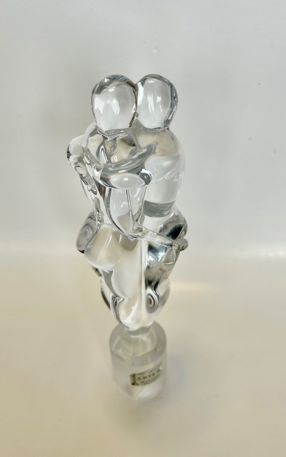 Image 1 of Skulptur Glas Zwei Liebende, Vetri Artistici, Murano, 1980 Renato Anatra