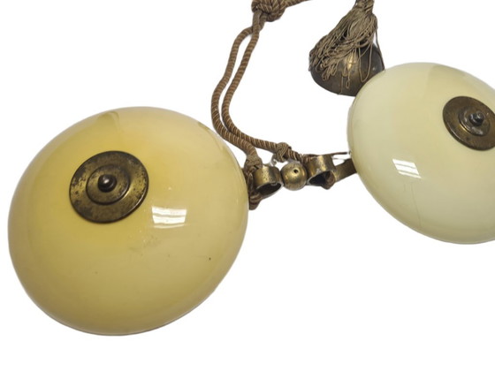 Lampadario in stile Art Déco, Polonia, anni '70 – Glass, Metal (photo 5 of 9)