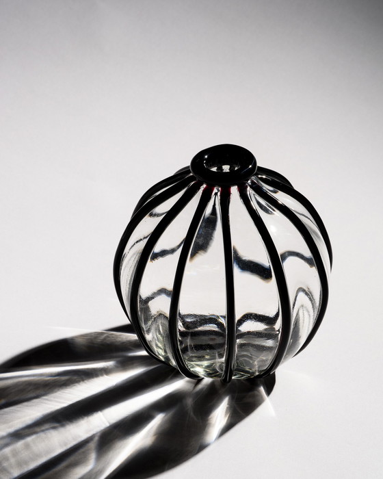 Image 1 of Archimede Seguso (Vetraria Archimede Seguso) “Fili” Ribbon Vase Duo Murano 1950s, signed 