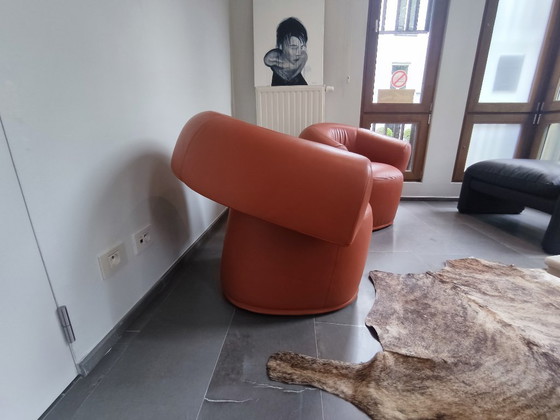 Image 1 of Armstoel Ruff Moroso in leder en in nieuwstaat