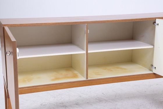 Image 1 of Vintage Noyer Palette Sideboard années 60 | Mid Century TV Board avec compartiments & tiroirs Rétro Bois de rangement #06-40