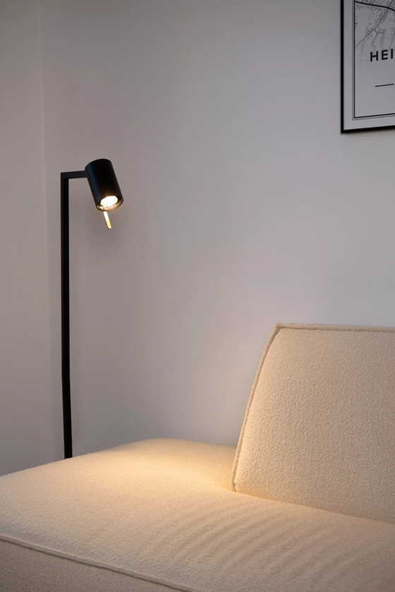 Lampada da lettura Lucide Lesley, metallo nero, GU10, inclinabile, Lampade da terra (foto 3 di 4)