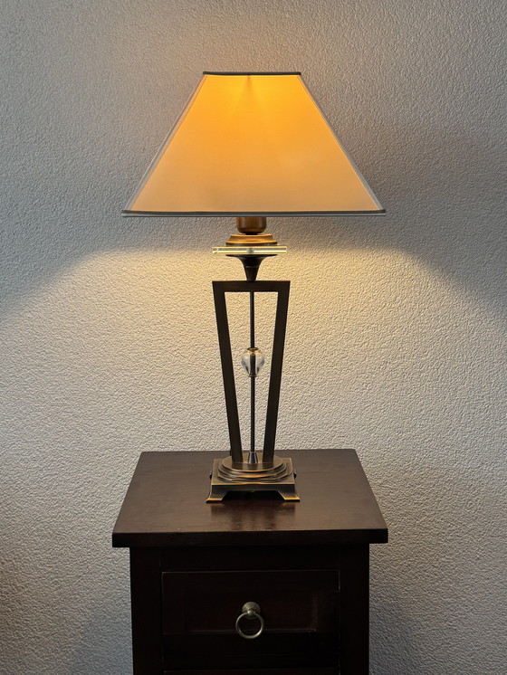 Image 1 of 🔷 UNICUM | Il Paralume Marina Bronze Table Lamp | Italian Design | Murano Glass | 1987-1995