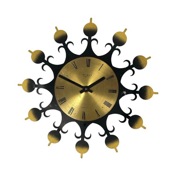 Orologio da parete elettronico "Sole" di Weimar - Realizzato in metallo, anni '70, funzionante. (photo 4 of 9)