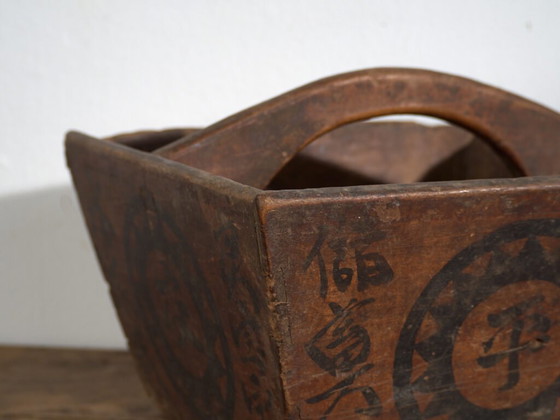 Antique Chinese painted wood basket – China, circa 1900 – Decorative Objects (photo 15 of 39)