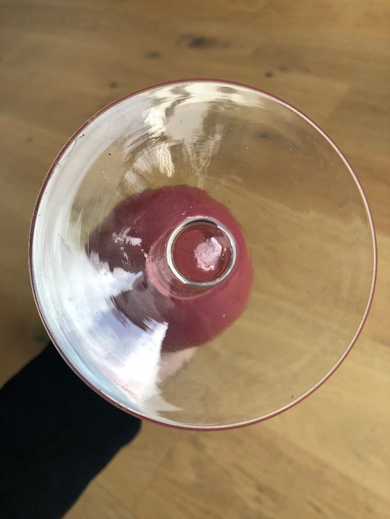 Image 1 of Gran jarrón con pie opalino