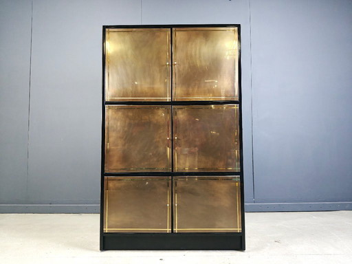 Vintage brass drawer cabinet, 1980s