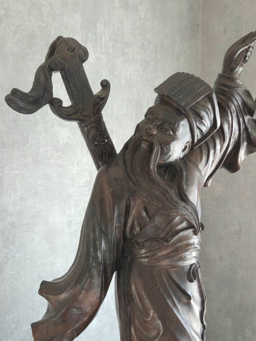 19th century Asian deity sculpture - Hardwood - (ref 4105)