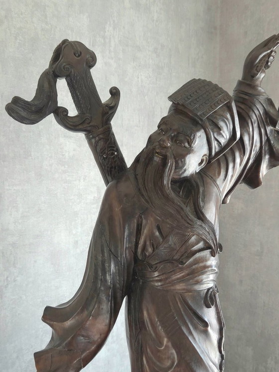 Image 1 of 19th century Asian deity sculpture - Hardwood - (ref 4105)