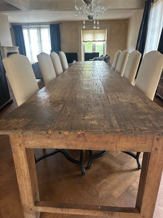 Mesa de monasterio de finales del siglo XIX, longitud 4.70m., Mesas de comedor, Madera, Marrón, Rustic (foto 2 de 6)