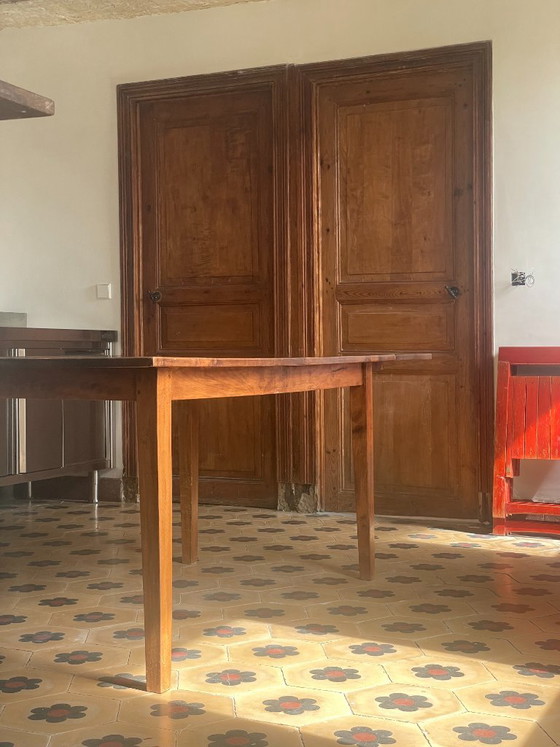 oude Franse eettafel met aanzetblad, houten penverbindingen – Wood (photo 4 of 27)