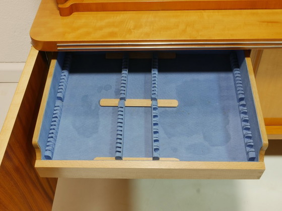 Image 1 of Buffet haut vintage avec grande vitrine, meuble de salon, années 1960, Allemagne