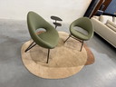 2 Artifort Shark Lounge Sessel Grüner Stoff