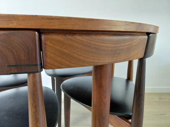 Image 1 of Uitschuifbare eettafel met 4 stoelen Hans Olsen / Frem Røjle / Roundette