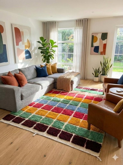 Alfombra bereber de lana multicolor 270cmx170cm