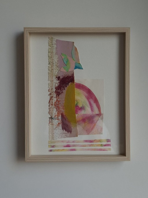 Œuvre d'art encadrée ''Free Bird 4'' - Collage de peintures abstraites