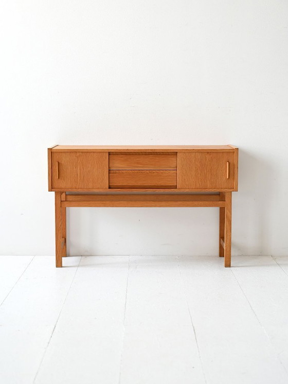 Image 1 of Vintage Scandinavische entreekast in licht teakhout