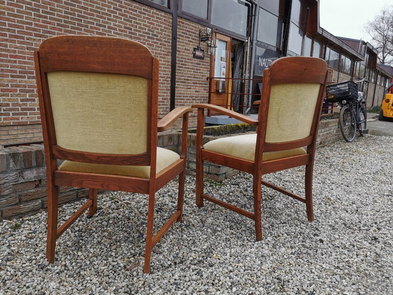 Image 1 of Twee antieke, gerestaureerde bureau / eetkamerstoelen